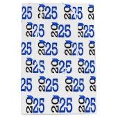 2025 Afstuderen blauw en zwart Medium Cadeauzakje (Voorkant)