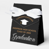 2025 Afstuderen Elegant Zwart Goud Custom Party Bedankdoosjes (Voorkant Zijde)
