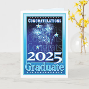 2025 Afstuderen Gefeliciteerd Feestelijk Vuurwerk Kaart