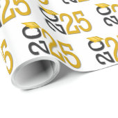 2025 Afstuderen Goud en Zwart Cadeaupapier (Rol Hoek)