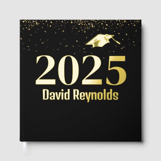 2025 Afstuderen Goud en Zwart Gastenboek (Voorkant)