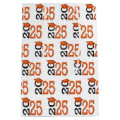 2025 Afstuderen Sinaasappel en zwart Medium Cadeauzakje (Achterkant)