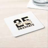 2025 Afstuderen Vierkante Kartonnen Onderzetter (Schuin)
