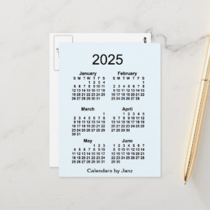2025 Alice Blue 6 Maanden Mini Kalender van Janz Briefkaart