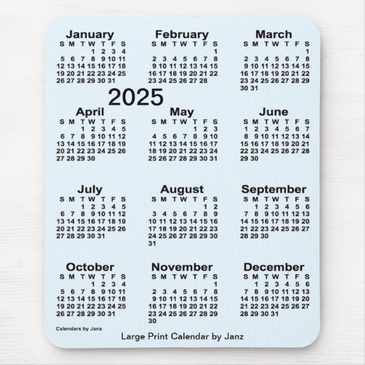 2025 Alice Blue Large Print Calendar van Janz Muismat (Voorkant)
