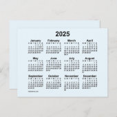 2025 Alice Blue Mini Calendar van Janz Briefkaart (Voorkant / Achterkant)