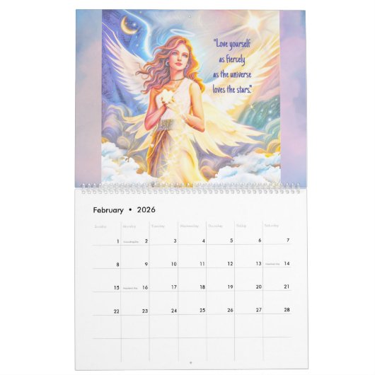 2025 Angels Fantasy Art Verhogen Quotes Aangepast Kalender (Feb 2026)