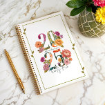 2025 Aquarelle vive Botanique Florale Design<br><div class="desc">Séjournez organisé et inspiré tout au long de 2025 avec notre planificateur personnalisé et fleuri et verdoyant. Conçu pour apporter beauté et fonctionnalité à votre planification quotidienne, cet étonnant planificateur comprend des flores d'aquarelle peintes à la main et une végétation luxuriante qui révèle "2025". Personnalisez ce beau planificateur avec votre...</div>