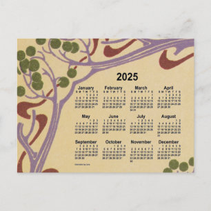 2025 Art Nouveau Mini Agenda van Janz Feestdagenkaart