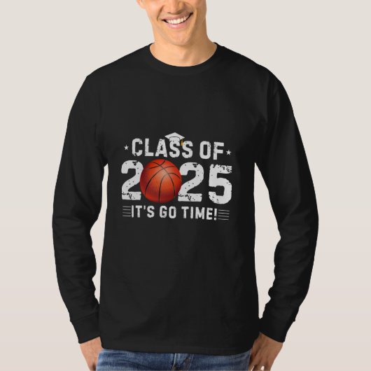 2025 Basketbalspeler -klasse van 2025- Afstuderen T-shirt (Voorkant)