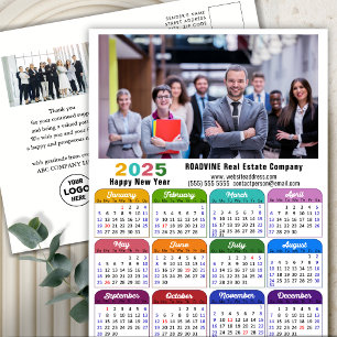 2025 Bedrijfsfoto Kleurrijke Kalender Amerikaanse Feestdagenkaart