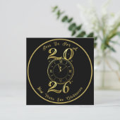 2025 Black Gold New Years Party Invitation (Debout devant)