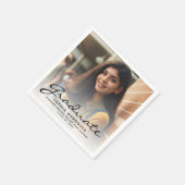 2025 Black Script Foto Afstudeerfeest Servet (Hoek)