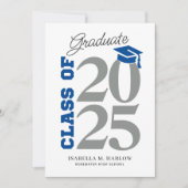 2025 Blauw en grijs Afstuderen Kaart (Voorkant)