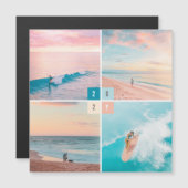 2025 Blocs de couleurs Nouvel An 4 Carte magnétiqu (Devant / Derrière)