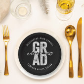 2025 Bold AFSTUDEERDER Silver Foil Chic Graduation Papieren Bordje