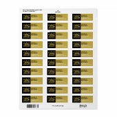 2025 Bold Gold Sketch Modern Afstuderen Adres Etiket (Full Sheet)