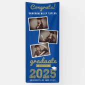 2025 Bold Sketch 3 Photo Collage Afstudeerfeest Spandoek (Verticaal)
