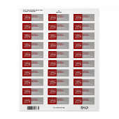 2025 Bold Sketch Modern Rood Afstuderen Adres Etiket (Full Sheet)