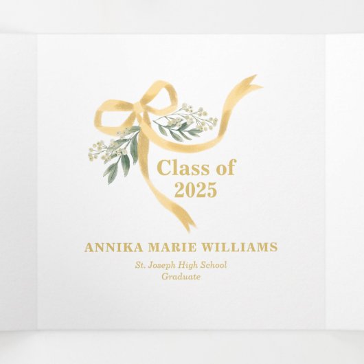 2025 Bow Afstuderen Multi Photo Drieluik Aankondiging (Binnenkant midden)