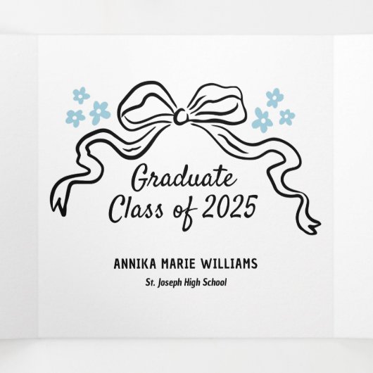 2025 Bow Afstuderen Multi Photo Drieluik Aankondiging (Binnenkant midden)