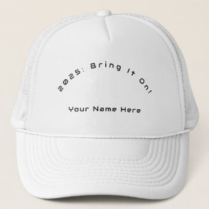 2025: Breng het op Jouw naam hier aangepaste wit-P Trucker Pet