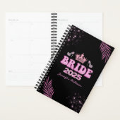 2025 Bruid, Roze Kroon Botanische Zwarte glitters Planner (Display)