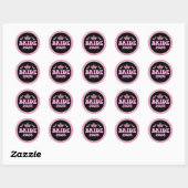 2025 Bruid Roze Kroon Retro Fun Script Zwart Ronde Sticker (Vel)