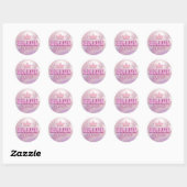 2025 bruid roze kroon retro leuk script metaal ronde sticker (Vel)