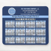 2025 Calendar Blue Easy Custom Business Logo Naam Muismat (Voorkant)