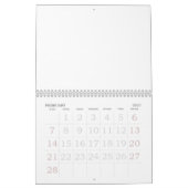 2025 Calendrier Blanc Avec Vacances Nombres Grands (Feb 2027)