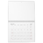 2025 Calendrier Blanc Avec Vacances Nombres Grands (Jan 2027)