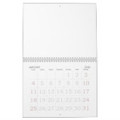 2025 Calendrier Blanc Avec Vacances Nombres Grands (Jan 2026)