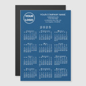2025 Calendrier Business Logo Texte Blue Magnet Ca (Devant / Derrière)
