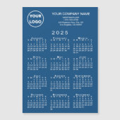 2025 Calendrier Business Logo Texte Blue Magnet Ca (Devant)