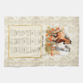 2025 Calendrier Cheval de serviette au coucher du  (Horizontal)