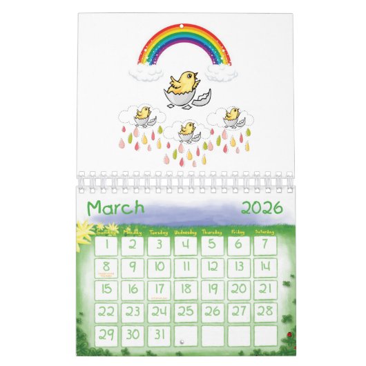 2025 Calendrier Chicks Rainbow (Mar 2026)