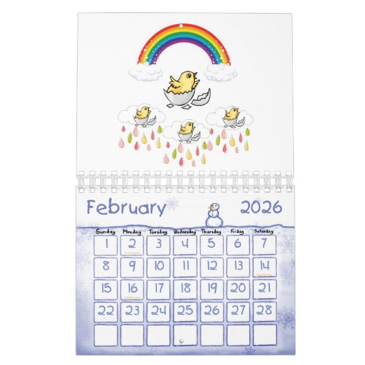 2025 Calendrier Chicks Rainbow (Feb 2026)