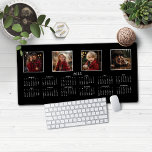 2025 Calendrier Classic Modern Photo Collage<br><div class="desc">Calendrier 2025 Pleine année Minimaliste Classic Style Bureau Mat Pad de souris avec votre nom et 4 de vos photos préférées! 🌟 Ceci est pour 2025 🌟 Cette version est en noir et blanc chic, mais les couleurs peuvent être facilement customisées ! Veuillez nous contacter à cedarandstring@gmail.com si vous avez...</div>