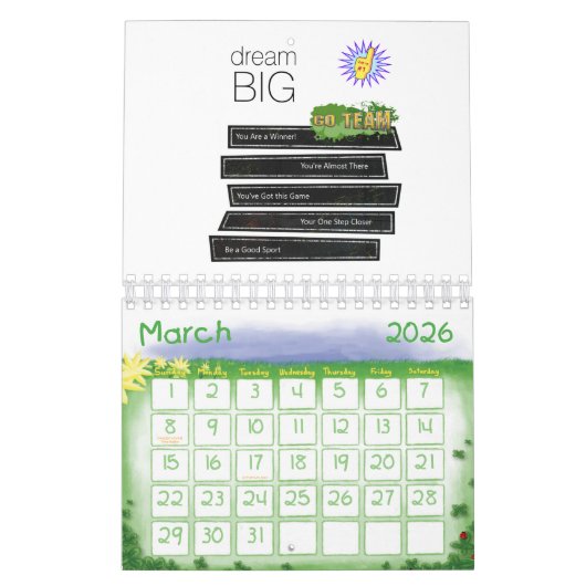 2025 Calendrier Dream Big (Mar 2026)