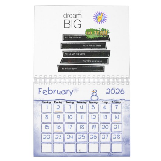 2025 Calendrier Dream Big (Feb 2026)