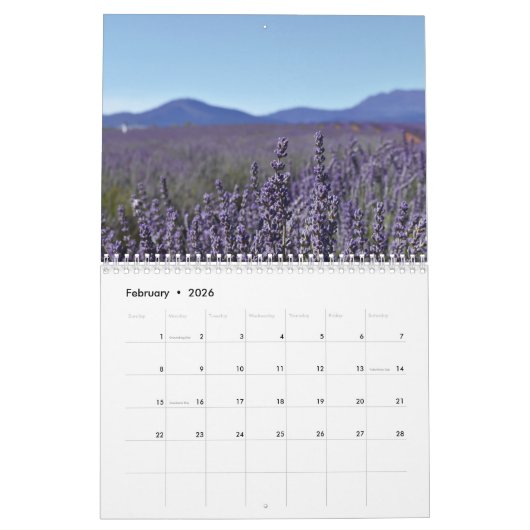 2025 Calendrier Fleurs classées (Feb 2026)