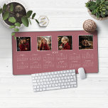 2025 Calendrier Rose Gold rose moderne photo Colla<br><div class="desc">Calendrier 2025 Pleine année Minimaliste Classic Style Bureau Mat Mat Pad en Rose Gold Rose avec votre nom et 4 de vos photos préférées! 🌟 C'est pour 2025 🌟 Cette version est en rose or Rose chic, mais les couleurs peuvent facilement être customisées ! Veuillez nous contacter à cedarandstring@gmail.com si...</div>