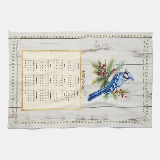 2025 Calendrier Serviette Bluejay (Horizontal)