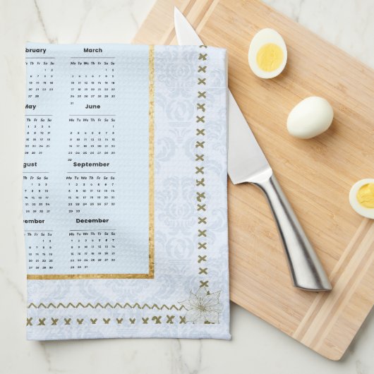 2025 Calendrier serviette BlueJay (Quart Plié)