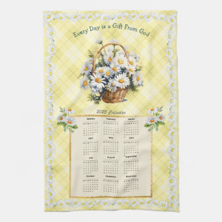 2025 Calendrier Serviette Jaune Daisy Don de Dieu