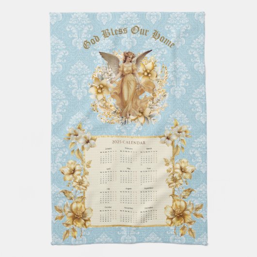 2025 Calendrier Serviette Joli Ange Gardien (Vertical)