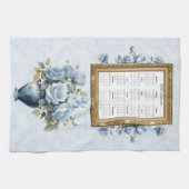 2025 Calendrier Serviette Rose bleu Serviette de c (Horizontal)
