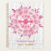 2025 Calendrier Unique Boho Rose Flower Nom person (Devant)