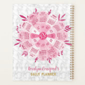 2025 Calendrier Unique Boho Rose Flower Nom person (Dos)